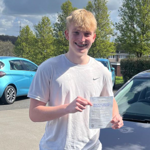 Jake Connor with his pass certificate